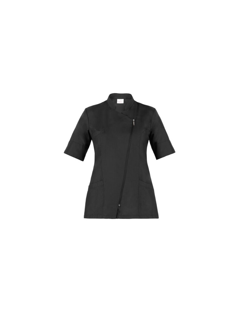 Casacca donna con zip manica corta nera